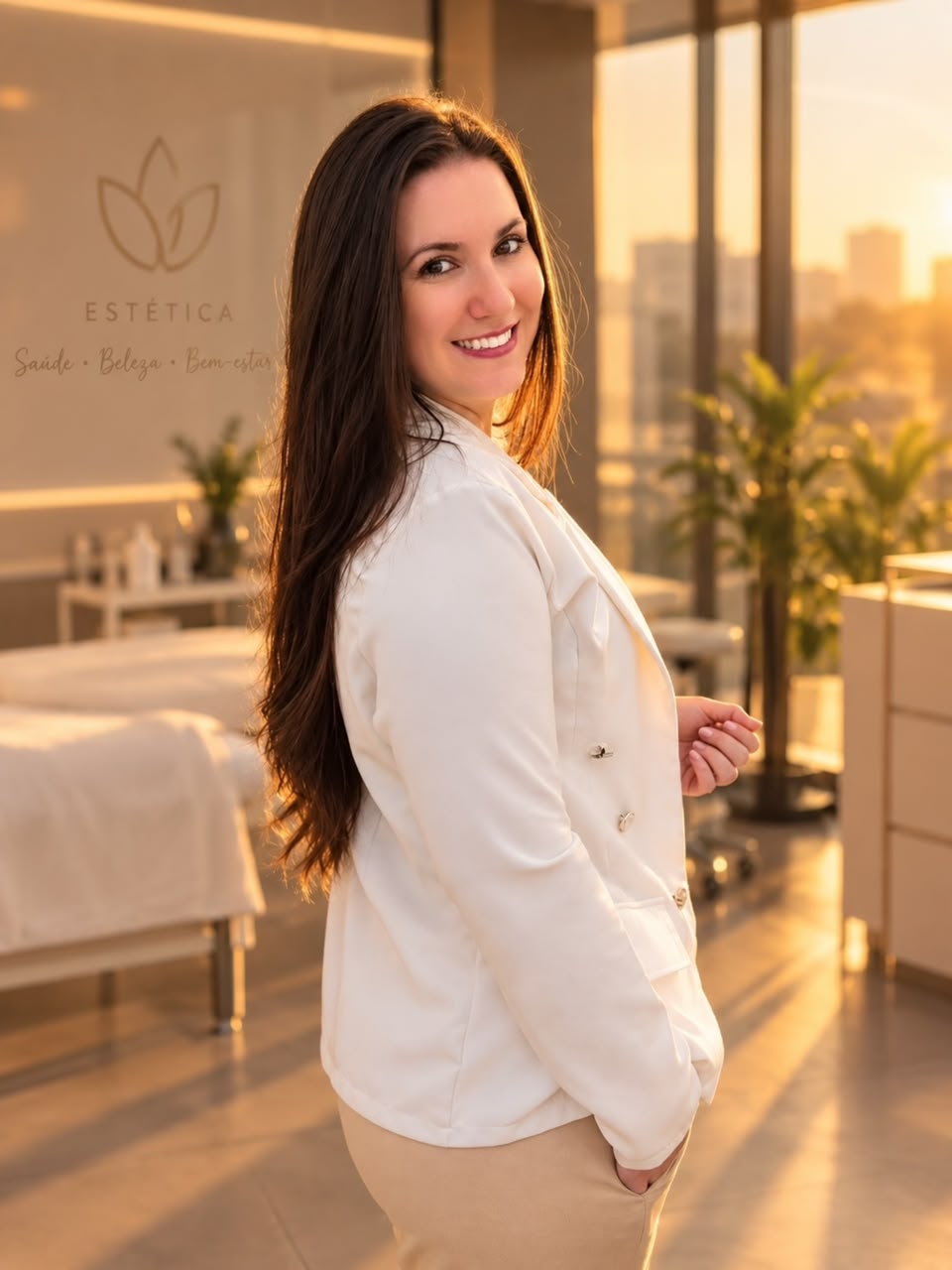 Natália Rodrigues em seu espaço de estética e beleza